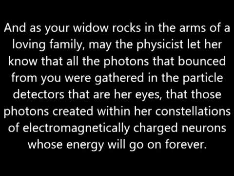 What a physicist would say at your funeral?