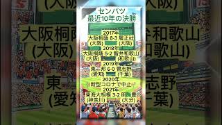 『選抜高校野球』最近10年の決勝結果!