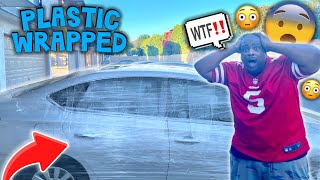 SARAN WRAP CAR PRANK ON BOYFRIEND