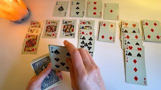 How to Play Solitaire ~ ASMR Soft Spoken with Cards, Basic Patience Card Game screenshot 3