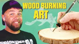 I Tried Wood Burning Art for the First Time! #halloween