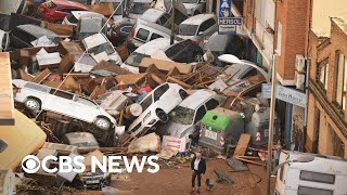Video shows crushed cars, destruction after Spain floods that killed dozens