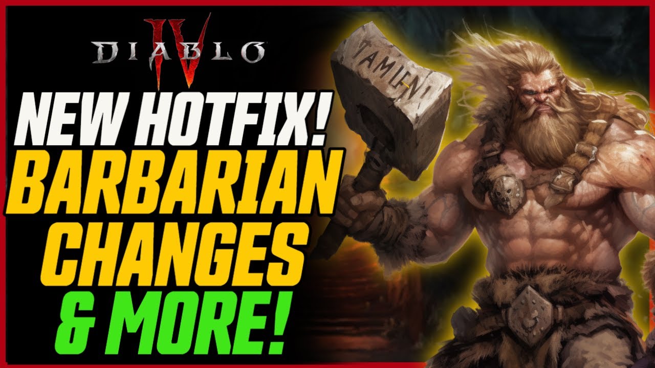 BARBARIAN CHANGES (BETTER WHIRLWIND?!) + XP NERF // Diablo 4 Hotfix Changes