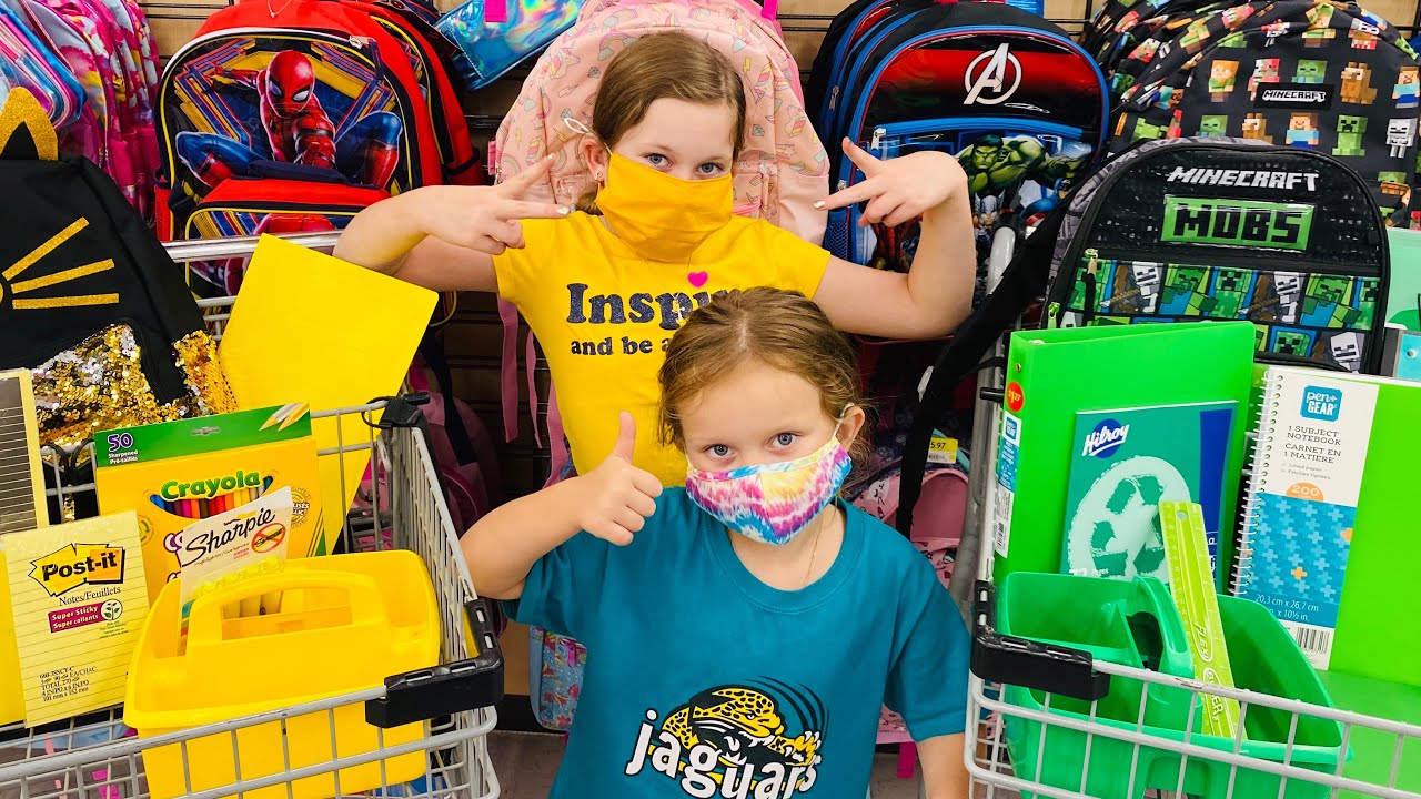 GREEN and YELLOW Back To School Challenge with Sisters Play Toys