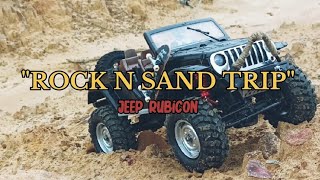 RC 1:12 SCALE MN128 | JEEP RUBICON BLACK RANGER | ROCK AND SAND TRIP