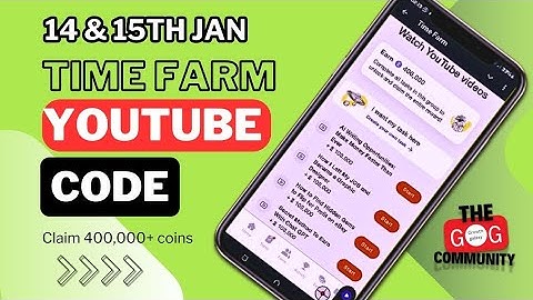 Time farm youtube code today | 14th&15 | claim $400,000 | limited tasks #timefarmcode #timefarm