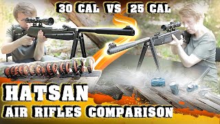 Hatsan Mod 130S Vortex .30 Cal Vs Edge Vortex Combo .25 Cal Air Rifles Review Target Test