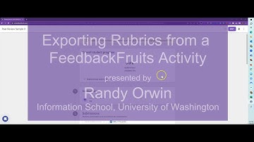 Exporting Rubrics from a FeedbackFruits Activity
