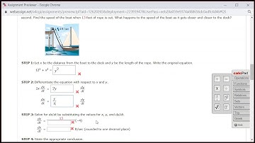 Example: How to Solve a Related Rates Problem (Boat Problem) - M109 H2.8 #5 (F19)