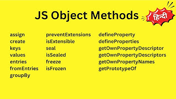 All 19 JavaScript Object Methods in One Video || Hindi