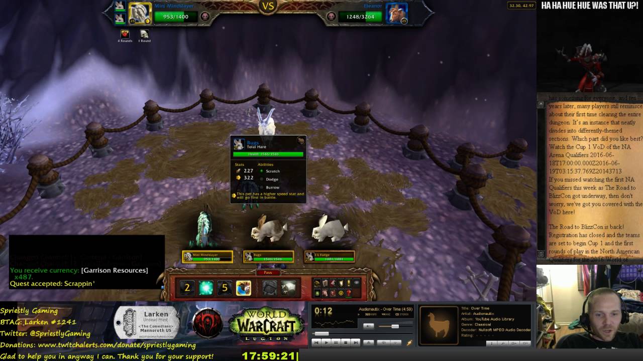 Eleanor : Pet Battle Mastering the Menagerie Scrappin World of Warcraft Garrison Wow Legion