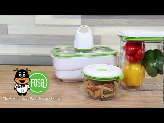 FOSA Vacuum Seal Food Storage System Reusable Container Deluxe Set with  Vacuum and 10 Reusable containers