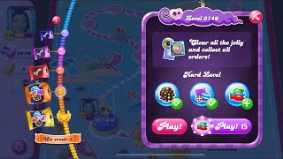 Candy Crush  Saga ⫸ HARD LEVEL 6740 ⫷ 3-Stars ⭐⭐⭐