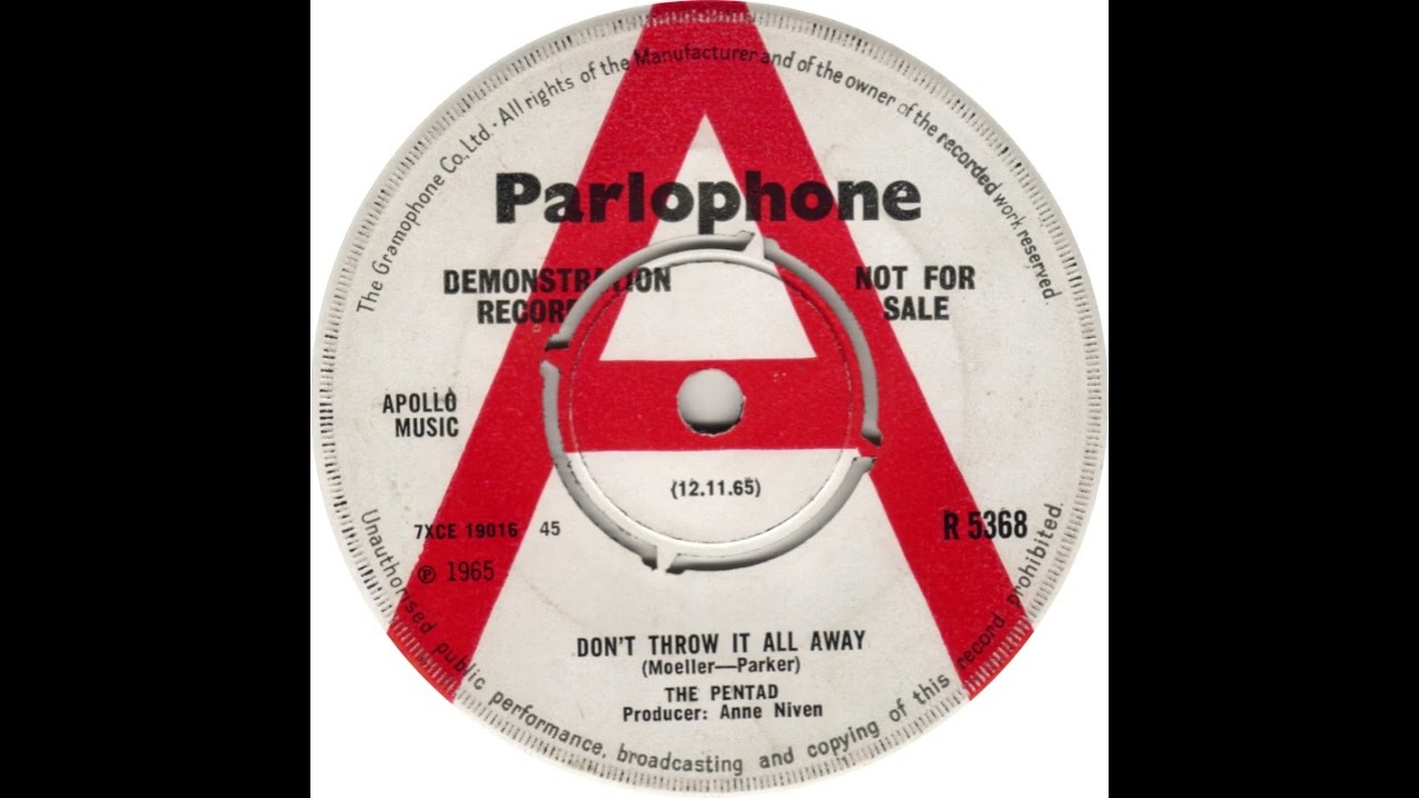 The Pentad - Don't Throw It All Away - Parlophone R 5368 (1965)