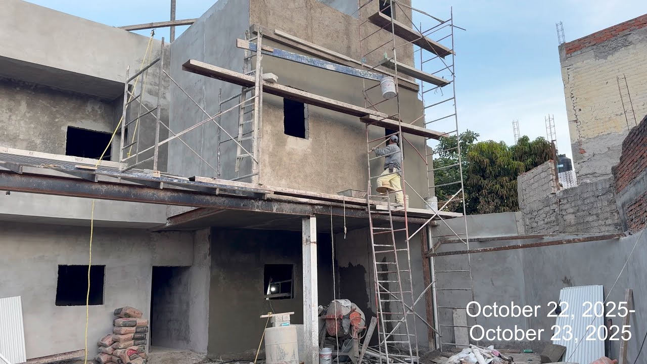 Обновление проекта 4-плексного дома E16 Mexican Dream: штукатурка, водосборник, патио + идея испо...