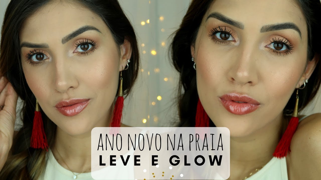MAKE ANO NOVO NA PRAIA SUPER LEVE E ILUMINADA