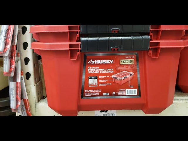 Husky Tools Workshop Makeover Step 1: Pro Duty Waterproof Storage Bins