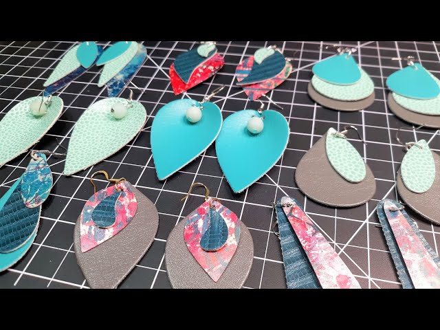 Die Cut Jewelry Using Faux Leather Scraps & Cardboard Gel Prints!