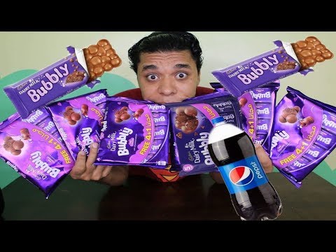 تحدي اكل 30 قطعه شيكولاتة Bubbly و لترين بيبسي اكبر كمية من سكريات والعقاب صعب لا يفوتك تحدي