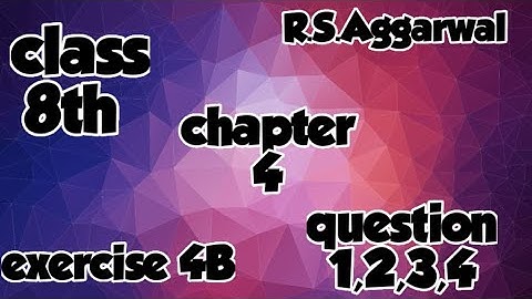 class 8th |chapter 4|cubes and cube roots |exercise 4B| question 1,2,3,4|r.s.aggarwal| best solution