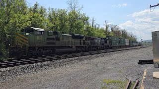 Illinois Terminal Heritage Unit #1072 leads an intermodal at Lewistown, PA (04/28/2024)