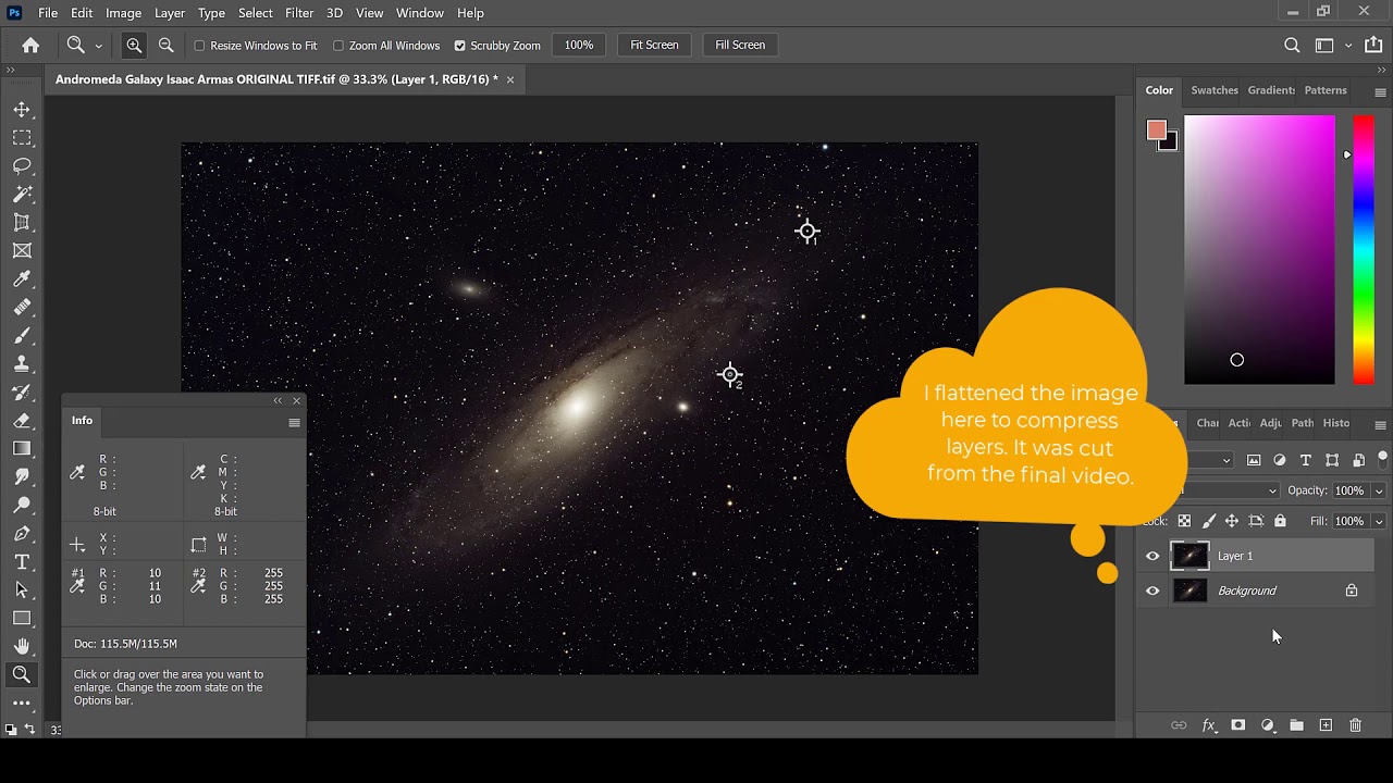 Andromeda Galaxy Image Processing Flow