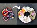 How to make Scrunchies with Elastic Hair Tie - Easy Way.