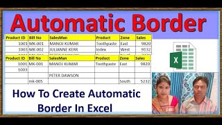 How To Create Automatic Border In Excel | how to create dynamic border in excel without vba