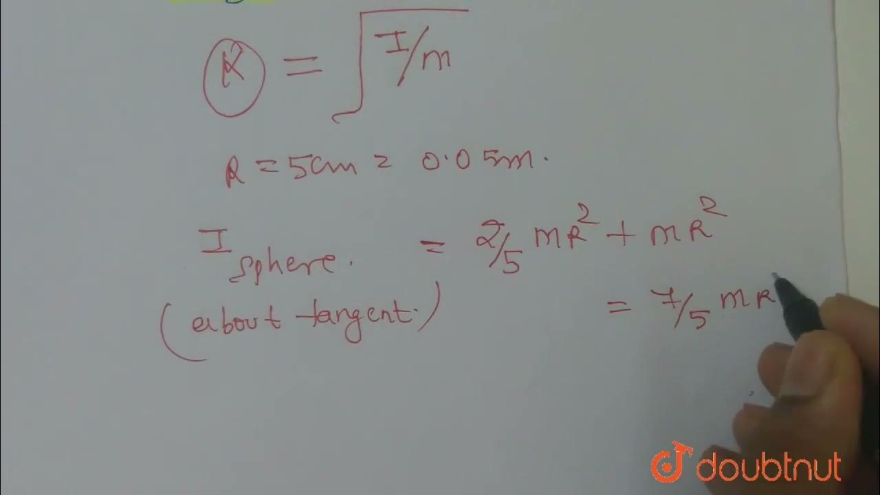 The radius of a sphere is 5 cm. Calculate the radius of gyration about