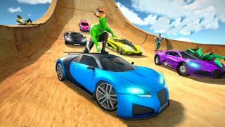 GTA V Epic New Stunt Race For Car Raching Challenge Boats Car Motorcycle With All Super Heroes
