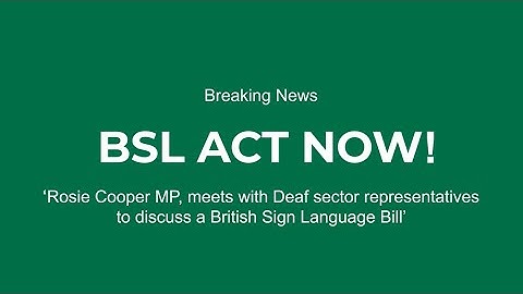 Rosie Cooper, MP, meets with Deaf sector representatives to discuss a British Sign Language Bill