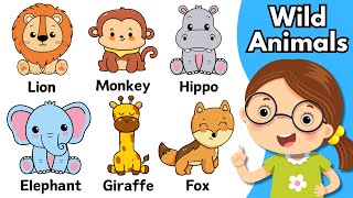 Wild Animals |  Wild Animals For Kids | learn Wild Animals | Zoo Animals