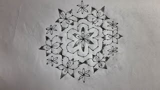 easy lotus rangoli/Varalakshmi muggu/pandaga muggulu/simple easy rangoli screenshot 3