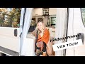 VAN TOUR | cozy DIY build with hidden shower and *barn door*