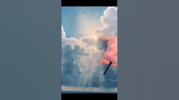 Realistic clouds with hidden sun Painting | Trick