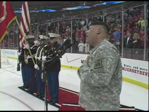 Sgt. Danny Santiago singing the National Anthem @ NJ Devils game 3-20-10