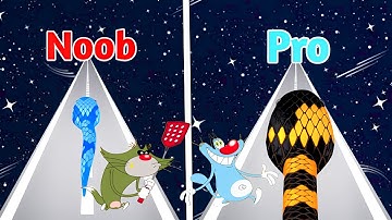 Noob vs pro | Snake run 3d | Oggy and jack | 2 Game |
