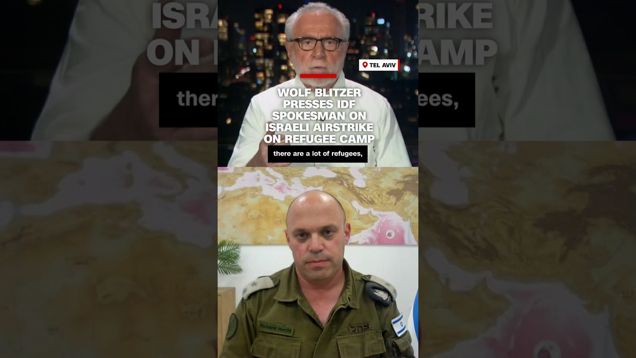 ⁣Wolf Blitzer presses IDF spokesman on Israeli airstrike on refugee camp