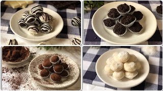 4 حلويات لذيذة بدون فرن بثلاث مكونات فقط |  easy truffles
