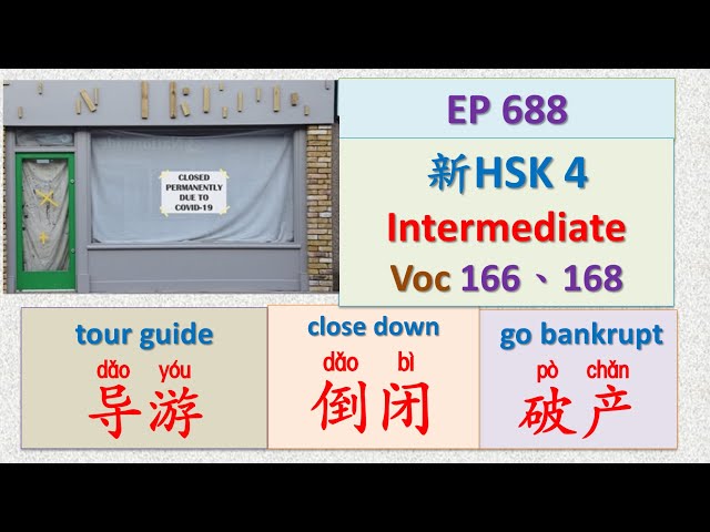 [EP 668] New HSK 4 Voc 166、168 (Intermediate): 导游、倒闭、破产|| 新汉语水平3.0中级词汇4 || Join My Daily Live