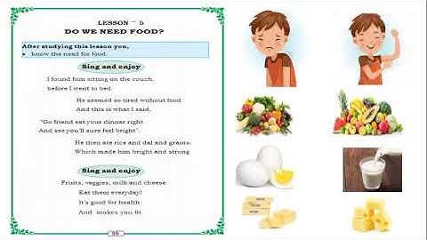 STATE  - 1st std EVS Lesson - 5 Do We Need Food (part - 2) completed.