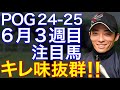 【POG/24-25】６月３週目デビューの注目新馬を紹介【切れ味バツグン！キズナ産駒の大物候補！！】