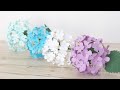 クラフトパンチで作る本物そっくりな紫陽花の作り方 DIY How to Make Paper Hydrangea With a Paper Punch