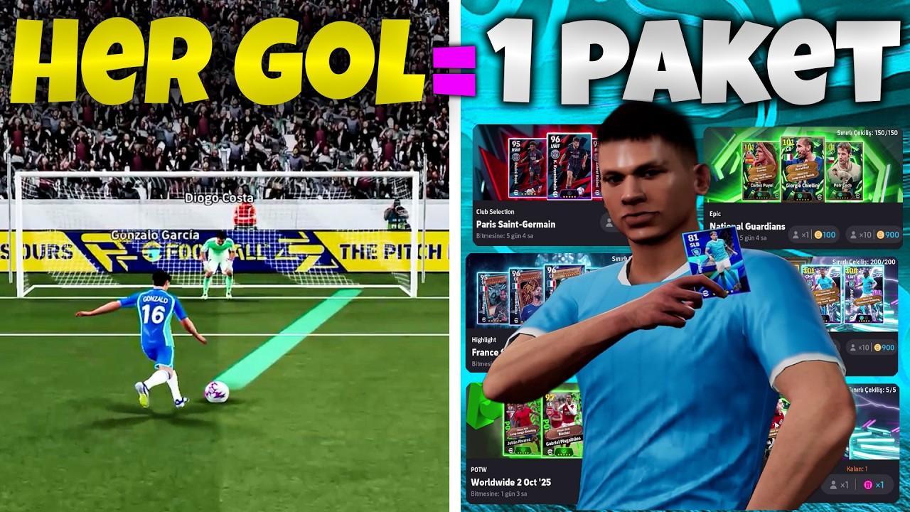 HER GOL ATTIĞIMDA 1 PAKET AÇIYORUM! ⚽ HER GOL = 1 PAKET! eFootball Mobile 2026