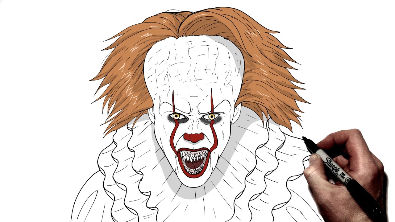 Как нарисовать Пеннивайза | Шаг за шагом | Оно