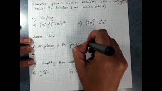 Index laws:  power of powers and zero index