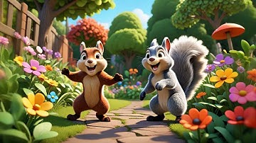 Two Silly Squirrels Hide Their Nuts | Fun Autumn Counting Song for Kids | Forest Animal Rhyme