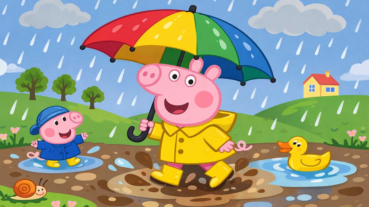 Peppa’s Colorful Umbrella Adventure! 🌈☔️|  Peppa Pig Funny Animation
