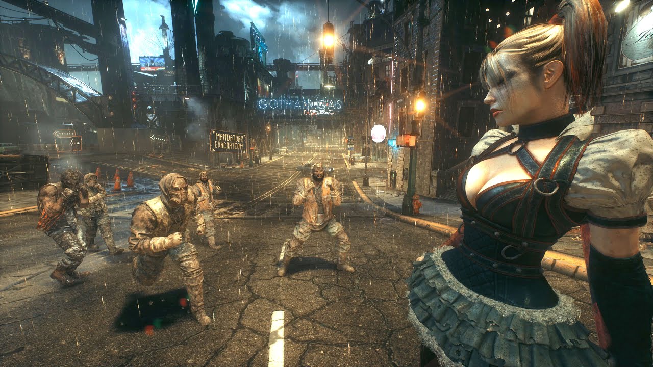 Batman Arkham Knight - Harley Quinn High Action Combat & Free Roam Gameplay  - YouTube