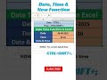 Date Time Shortcut Excel | Now Function in Excel #excel